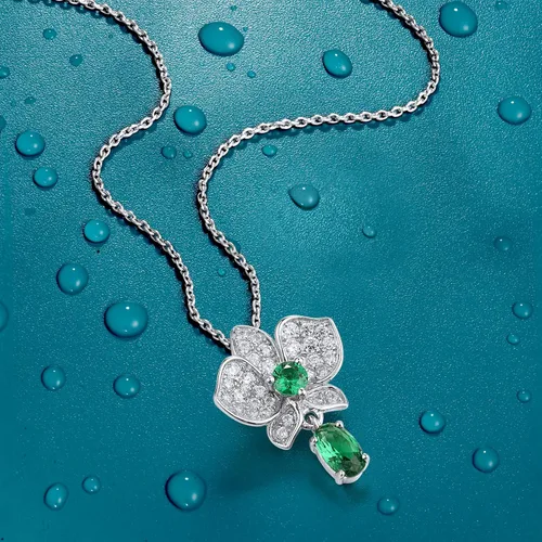 Miniatura 3 de Santuzza Colgante de flor de plata esterlina para mujer