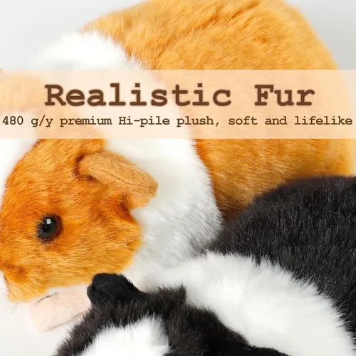 Miniatura 8 de redaica 2 piezas de animales de peluche de cobaya - 7.9 pulgadas de peluche realista, lindos juguetes de cobaya para niños, muñeco de mascota
