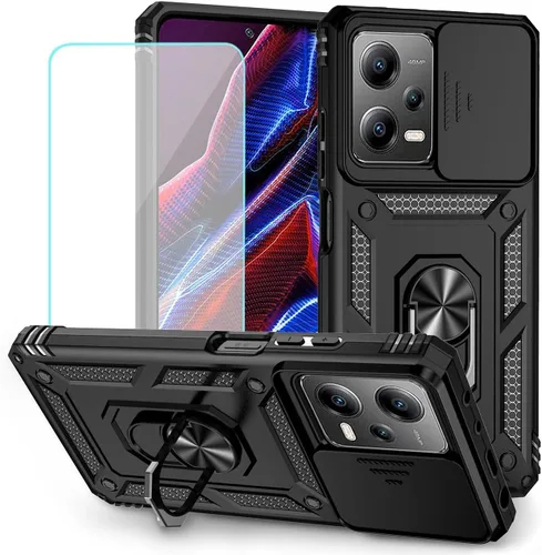 Miniatura 10 de Funda para Redmi Note 12 Pro Case/Poco X5 Pro 22101320G Funda con protector de pantalla de vidrio templado y cubierta de cámara deslizante, soporte