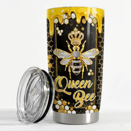 Miniatura 3 de SANDJEST Regalos de abeja para mujeres y niñas, vaso de abeja de 20 onzas, dibujos de joyería, vasos aislados de acero inoxidable, taza de viaje