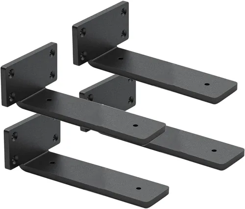 Paquete de 4 soportes de estante flotantes de 8 pulgadas, soporte de estante oculto de 1/5 pulgadas de grosor, soportes de metal de hierro para