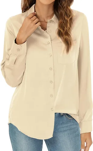 RANPHEE Camisas de primavera de manga larga con botones para mujer, blusas elegantes y casuales de trabajo