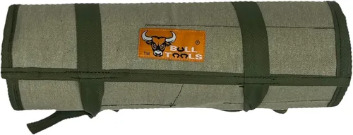 Miniatura 7 de BULL TOOLS Organizador de Rollo de Herramientas con 26 Bolsillos para Llaves, Métrico y SAE, Lona de Algodón Durable, Bolsa de Herramientas Oliva
