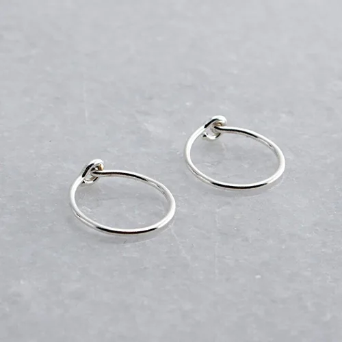 Miniatura 6 de Aretes de plata de ley abiertos para cartílago, tragus, delgados, calibre 22