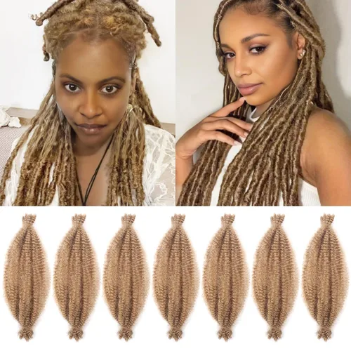 Miniatura 64 de 3 paquetes de cabello trenzado Marley Twist de 8 pulgadas, cabello afro twist elástico preseparado para rastas suaves de imitación, cabello