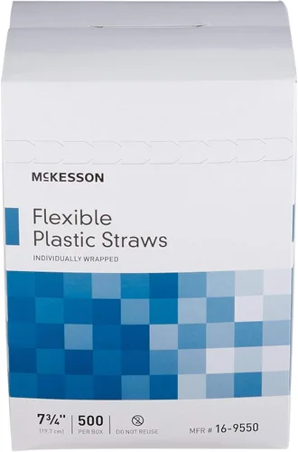 Miniatura 7 de McKesson Pajitas de plástico flexibles, envueltas individualmente, 7 3/4 pulgadas, 500