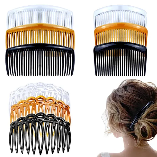 9 peines laterales para el cabello, estilo francés, de plástico ligero, 11/25/29, pinzas para el cabello para mujeres y niñas (clásico)