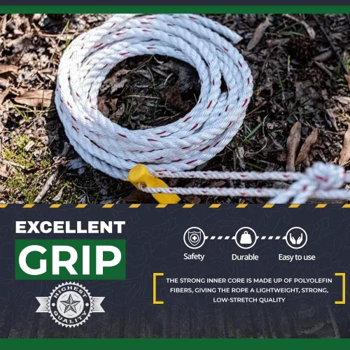 Miniatura 4 de SGT KNOTS - Cuerda trenzada de 3 hilos PolyDac / Combo; varios tamaños y longitudes, Blanco