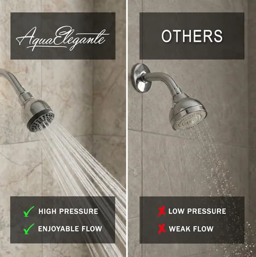 Miniatura 2 de Aqua Elegante - Cabezal de regadera de alta presión de 3 pulgadas, la mejor presión potenciada, montaje en pared, cabezal de baño para regaderas