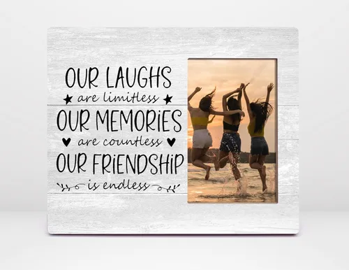 Miniatura 9 de Orchroma Marco de Fotos Best Friend Forever, Regalos de Amistad a Larga Distancia para Mujeres BFF Mejores Amigas, Marco de Fotos 4x6 (Gris)