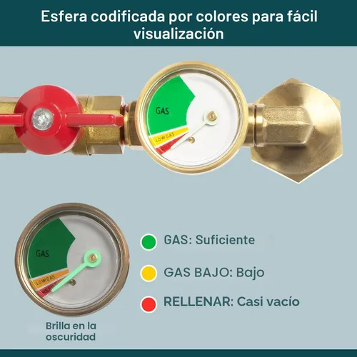 Miniatura 5 de GASPRO Adaptador de recarga de propano, llena botellas de 1 libra de tanque de 20 libras, fácil de usar, latón macizo
