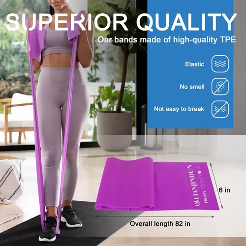 Miniatura 4 de 5 Pcs Professional Resistance Bands. Latex-Free, Elastic Band, Work Out Bands, Stretch Bands for Working Out Women or Men, Exercise Bands Set for