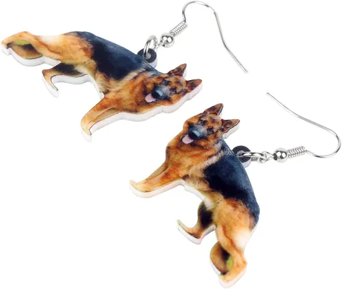 Miniatura 4 de DUOWEI German Shepherd Dog Earrings Acrylic Pets Drop Dangle Jewelry Party Birthday Gifts for Women Teen Girls Kids