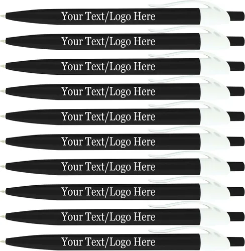 SyPen Bolígrafos personalizados con tu logotipo o texto personalizado, paquete de 500 unidades a granel para negocios, fiestas y eventos, bolígrafos