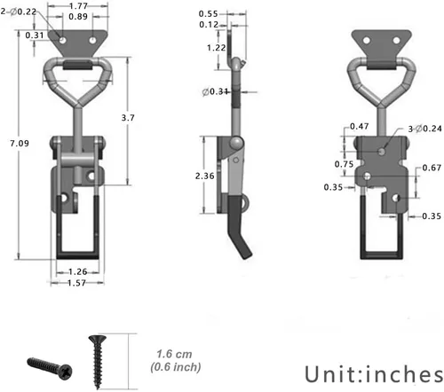 Miniatura 4 de E-TING Paquete de 4 Abrazaderas de Palanca de Servicio Pesado 300Kg 661Lbs Capacidad de Sujeción 4003 Abrazaderas de Pestillo de Tracción Negras