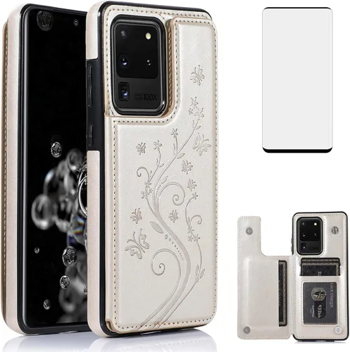 Miniatura 11 de Funda de teléfono para Samsung Galaxy S20 Plus Glaxay S20+ 5G con protector de pantalla de vidrio templado y tarjetero, funda de piel con tapa
