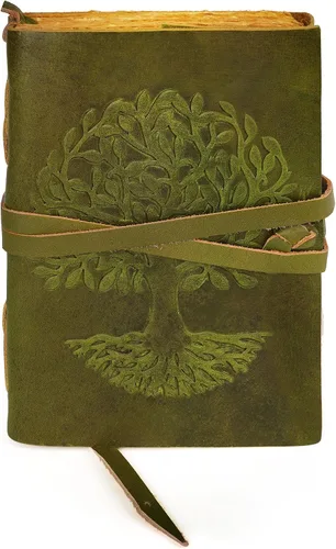 Miniatura 11 de Diario de cuero para mujeres y hombres, 200 páginas, 5 x 7 pulgadas, regalos para mujeres, diario de viaje, cuaderno de mujer, marcador de 7 chakras