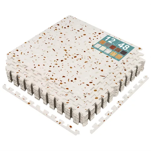 Miniatura 41 de Sorbus Losetas de suelo de madera veteada, esteras de espuma EVA entrelazadas, losetas de 3/8" de grosor para suelos de madera, esteras de ejercicio
