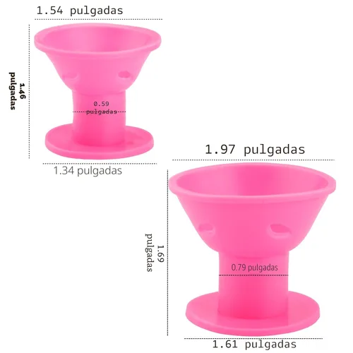 Miniatura 2 de JANYUN 40 rodillos de pelo mágicos rosados incluyen 20 rizadores de silicona grandes y 20 rizadores de silicona pequeños Rosa oscuro