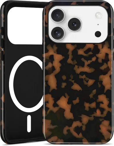Miniatura 64 de Jusy Compatible con MagSafe Brown Tortoise Shell Print Phone Case para iPhone 7/8/SE, funda protectora magnética de lujo de TPU suave