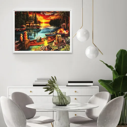 Miniatura 5 de Rompecabezas para Adultos de 1000 Piezas, Hermoso Rompecabezas Detallado de Pueblo Pesquero para Relajante Decoración del Hogar Nocturno, 20 x 27