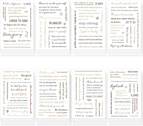 Fainne 48 hojas de calcomanías inspiradoras para planificar, palabras motivacionales, accesorios para diario, letras simples y ordenadas escritas a