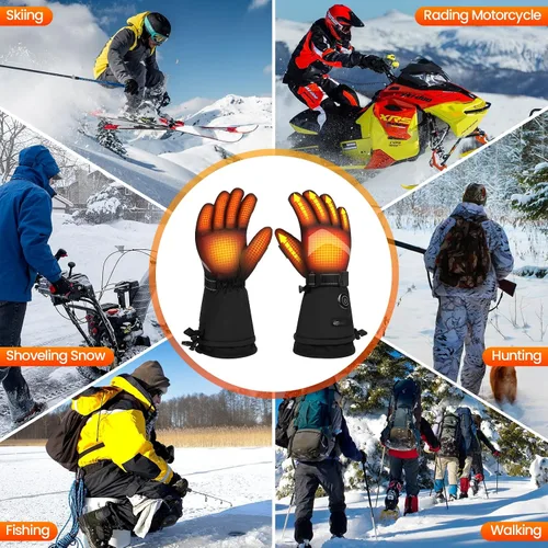 Miniatura 14 de MADETEC Guantes térmicos para hombres y mujeres, 7.4 V 22.2 Wh, batería recargable, guantes térmicos eléctricos, para pantalla táctil completa