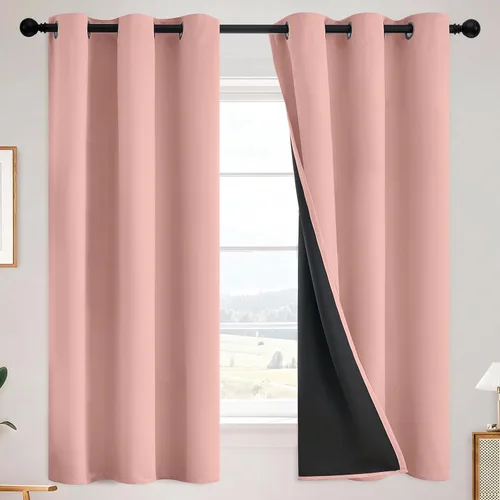 Miniatura 49 de SimpleHome - Cortinas opacas 100% para recámara, cortinas de ventana con ojales beige, con aislamiento térmico, cortinas de oscurecimiento