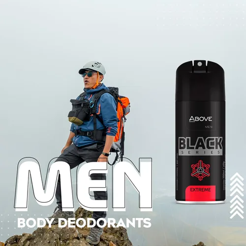 Miniatura 5 de ABOVE Black Series Body Spray, Extreme, 2.12 onzas – Desodorante – Fragancia de madera – Máscaras de transpiración – Spray seco de larga duración