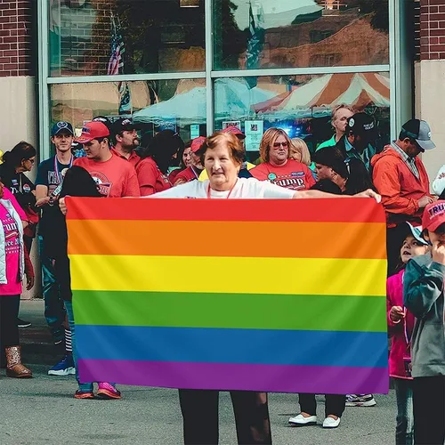 Miniatura 7 de Bandera para exteriores de 2.5 x 4 pies, bandera LGBT de arcoíris y orgullo gay, bandera para decoración del hogar y jardín, con ojales, duradera