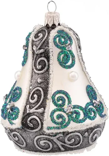 Miniatura 15 de Adorno de campana de Navidad de vidrio soplado de 4 pulgadas (estrella de fuego)