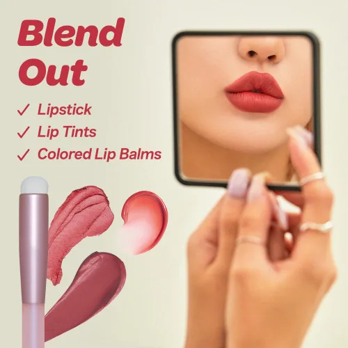 Miniatura 4 de I'M MEME Herramienta de maquillaje – Brocha para difuminar labios Con tapa, reutilizable, aplicador de técnicas de mezcla multiusos