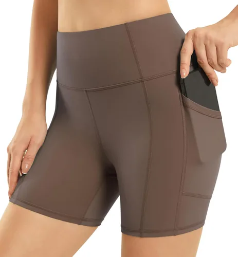 Miniatura 2 de Persit - Pantalones cortos de yoga de cintura alta para mujer con bolsillos laterales e interiores, no transparentes, pantalones cortos atléticos