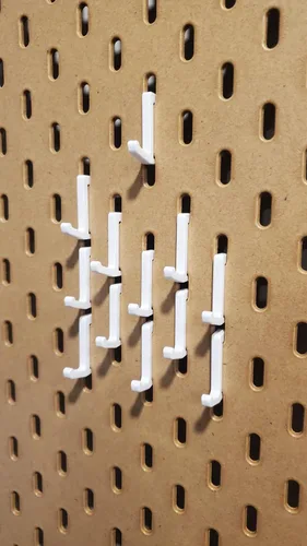 Miniatura 4 de Paquete de ganchos para tablero de clavijas 'Just Hanging', compatibles con tablero de clavijas IKEA SKADIS, gancho de exhibición SKADIS