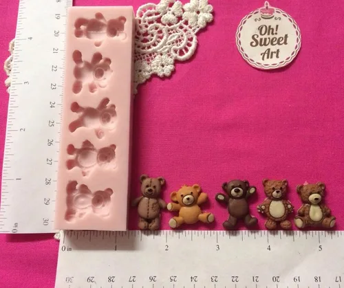 Sweet Bears, osos de peluche, animales, (Medidas Segunda imagen/NO DEVOLUCIONES) Molde de silicona por Oh! Sweet Art