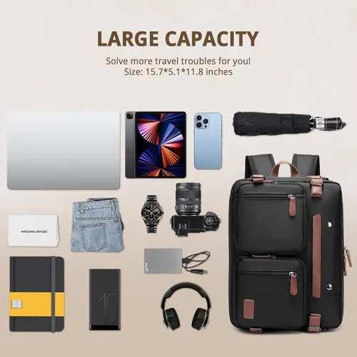 Miniatura 2 de MOLNIA Mochila para laptop de 15.6 pulgadas para hombres y mujeres, maletines 3 en 1 para hombres, bolsa de mensajero, bolsa para computadora