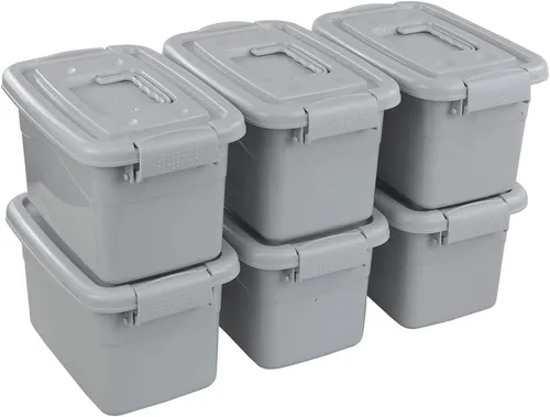Miniatura 7 de Readsky Caja de plástico transparente de 5 L con tapas y asa, 6 paquetes