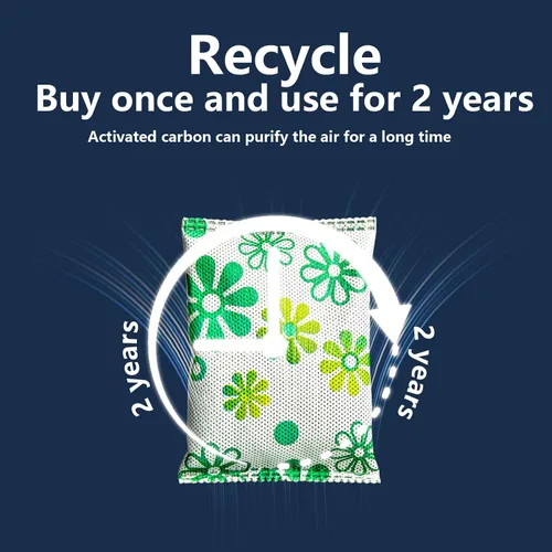 Miniatura 6 de Paquete de 12 absorbentes de olores de carbón activado, desodorante para refrigerador, eliminador de olores para el hogar, mascotas, automóvil, 1.76