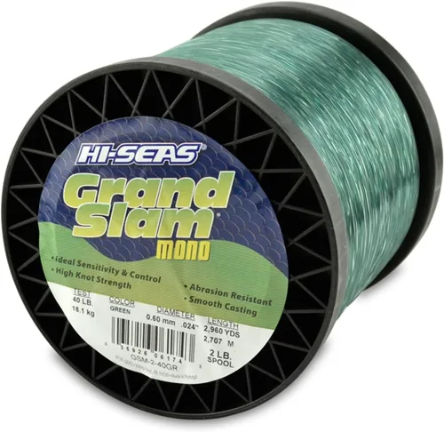 Miniatura 43 de HI-SEAS Grand Slam - Sedal de pesca de monofilamento, fuerte y resistente a la abrasión, en agua dulce y salada transparente, rosa, verde, azul Azul