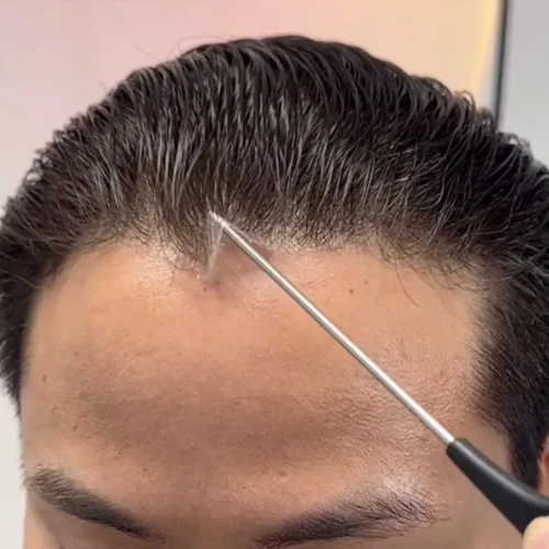 Miniatura 23 de SIMBEAUTY Cabello humano súper natural para hombre, estilo libre de tupé, 10 x 8 pulgadas, sistemas de reemplazo de cabello para hombres