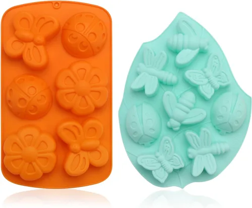 Miniatura 3 de Beasea Moldes de silicona para jabón, 2 moldes para pastel de mariposa, moldes para jabón, bandeja de hielo de silicona, para manualidades