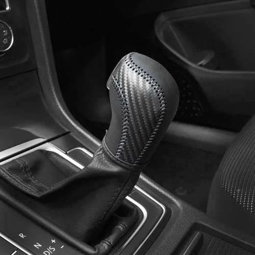 Miniatura 5 de JIECHEN Auto Car Funda de Cuero para Perilla de Palanca de Cambios para Golf Jetta Passat Tiguan Atlas Beetle GLI Eos CC Sportwagen Jetta Hybrid R
