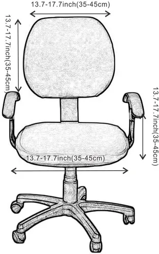 Miniatura 7 de Jinzio Funda para silla de oficina de computadora, tela protectora dividida y elástica, de poliéster, universal, para escritorio, para silla