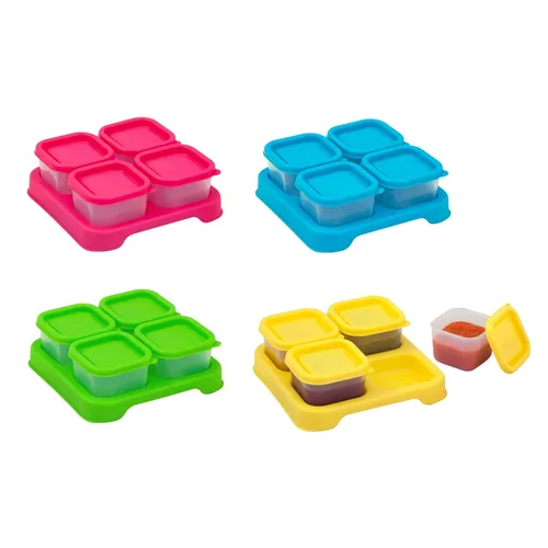 Miniatura 2 de green sprouts Cubos irrompibles de comida fresca para bebés (2 onzas/4 unidades) Almacena, lleva y sirve comida casera para bebés. La tapa Agua