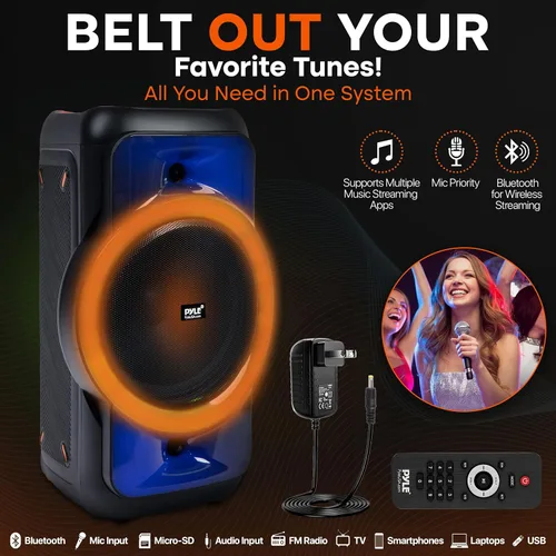 Miniatura 3 de Pyle Audio Gran Altavoz de Fiesta Bluetooth - Gran Altavoz Bluetooth con Sistema Estéreo Inalámbrico Verdadero - Disfruta de Bajos Potentes y Aguda