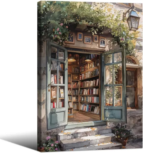 Miniatura 9 de Haitunone Arte de Pared de Lectura Femenina Victoriana Academia Oscura Libros Melancólicos Póster Pintura al Óleo Antigua Impresiones en Lienzo