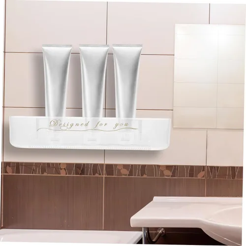 Miniatura 5 de Veemoon Estante de almacenamiento montado en la pared, estante adhesivo para baño, soporte para artículos de ducha, no requiere agujero, ahorro