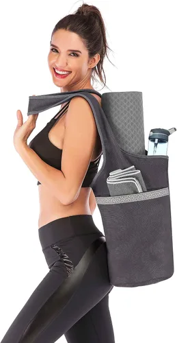 Miniatura 6 de Ewedoos Canvas Yoga Mat Bag Fits Most Mats Yoga Bag with Large Storage Pockets to Hold More Accessories Ideal for Pilates Workout Gifts & Travel