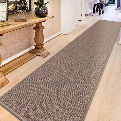 Miniatura 55 de GOYLSER Alfombras de yute de 15 pies para pasillo, alfombra de cocina, antideslizante, lavable, absorbente, alfombra de pasillo color beige