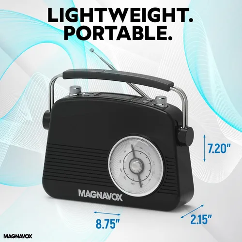Miniatura 4 de Magnavox Reloj despertador doble retro con radio FM, tecnología inalámbrica Bluetooth, pantalla LCD, temporizador de repetición y sueño, ideal